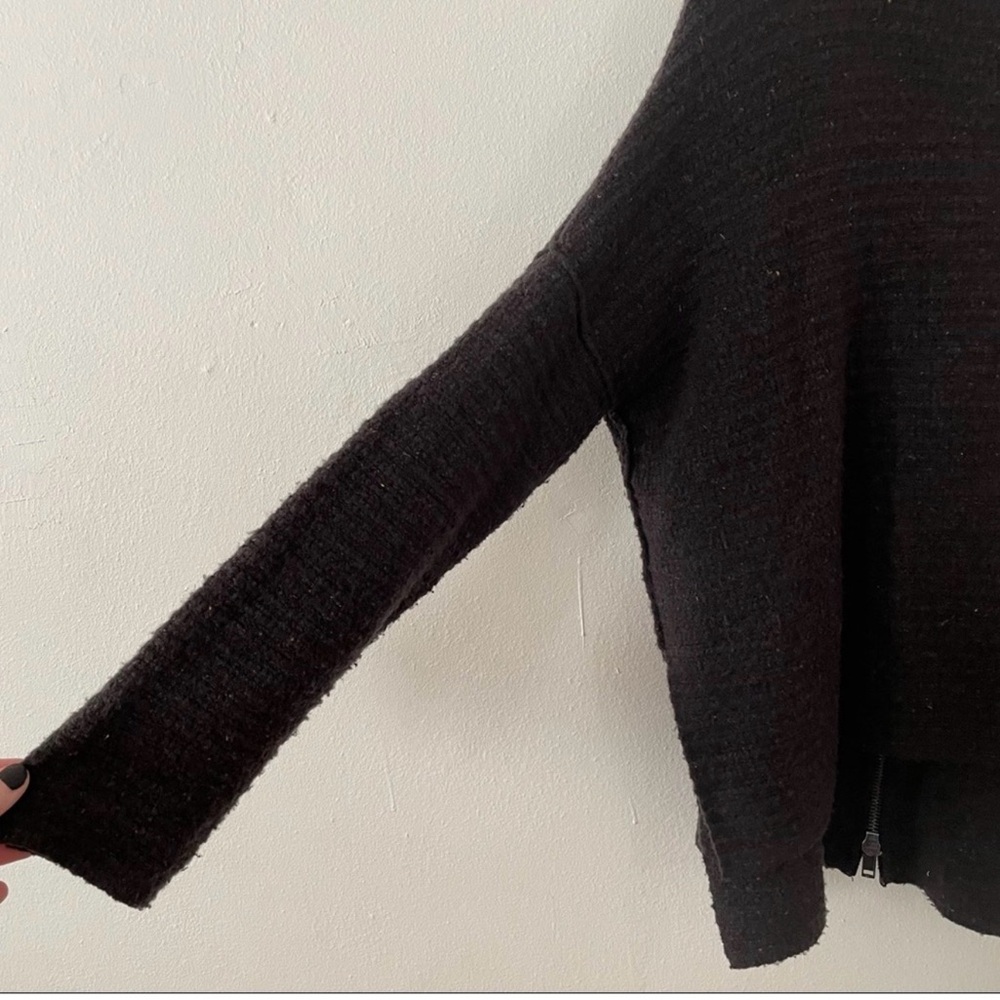 Free People Arctic Fox Wool-Blend Sweater medium zip back wool linen blend - Picture 6 of 9